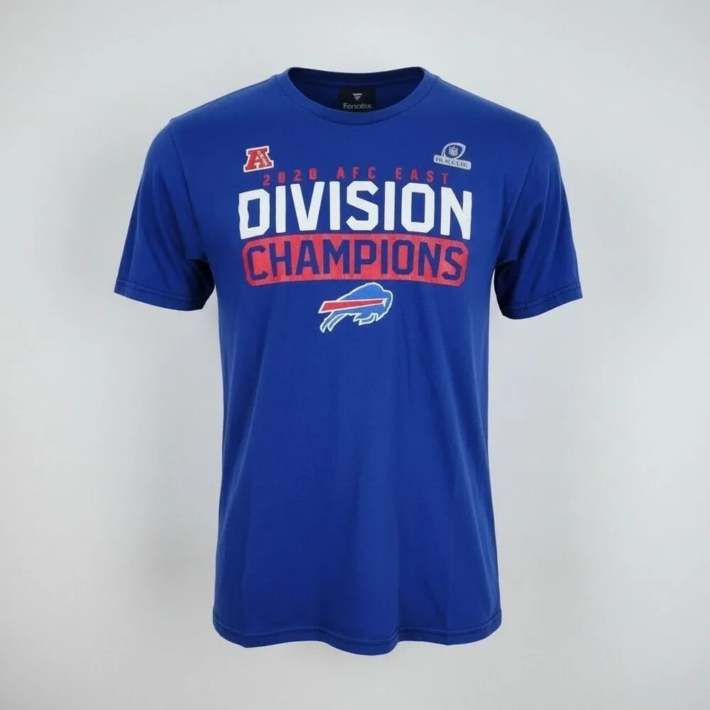 Buffalo Bills T-Shirt Men's M 2020 AFC East Division Champions Fanatics NFL